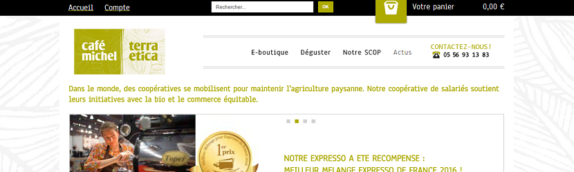 capture ecran du site Café Michel  